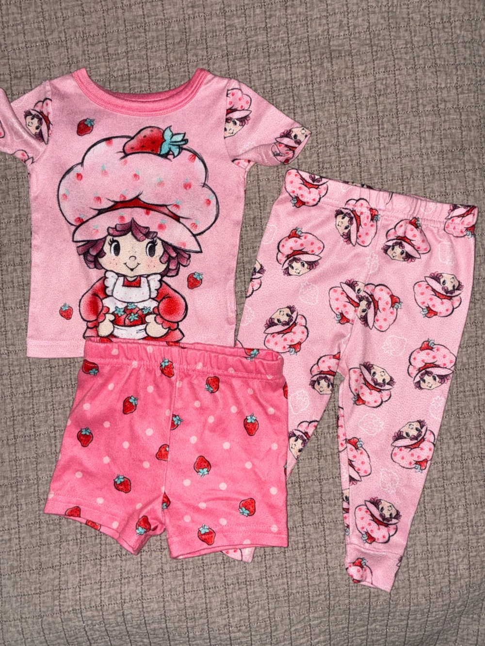 Strawberry Character Pink Kids Pajama Set